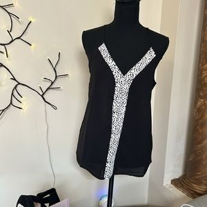 Black animal, print top, spaghetti straps, Sz S